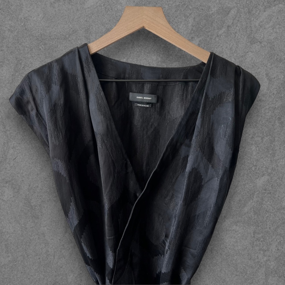 Isabel Marant Woman Sudley Wrap-effect Satin-jacquard Dress Black